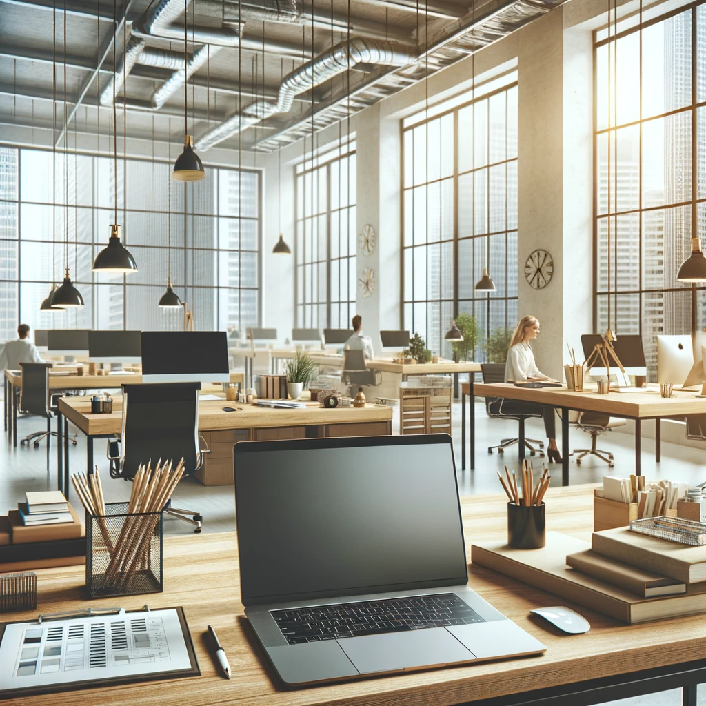 Stratégie : Image d'un bureau bien organisé, moderne et très lumineux qui montre l'importance de l'organisation